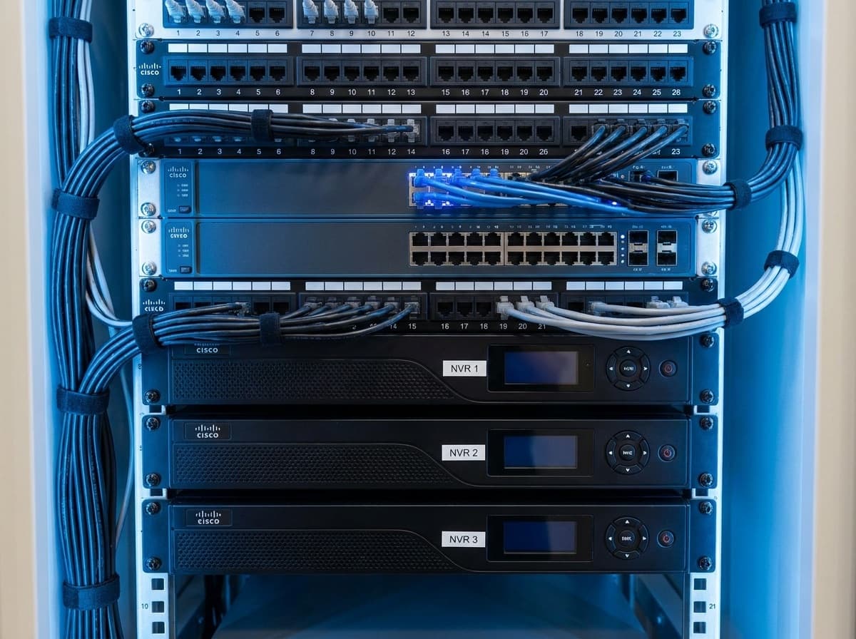 Structured cabling, switching, NVRs & PA amplifier